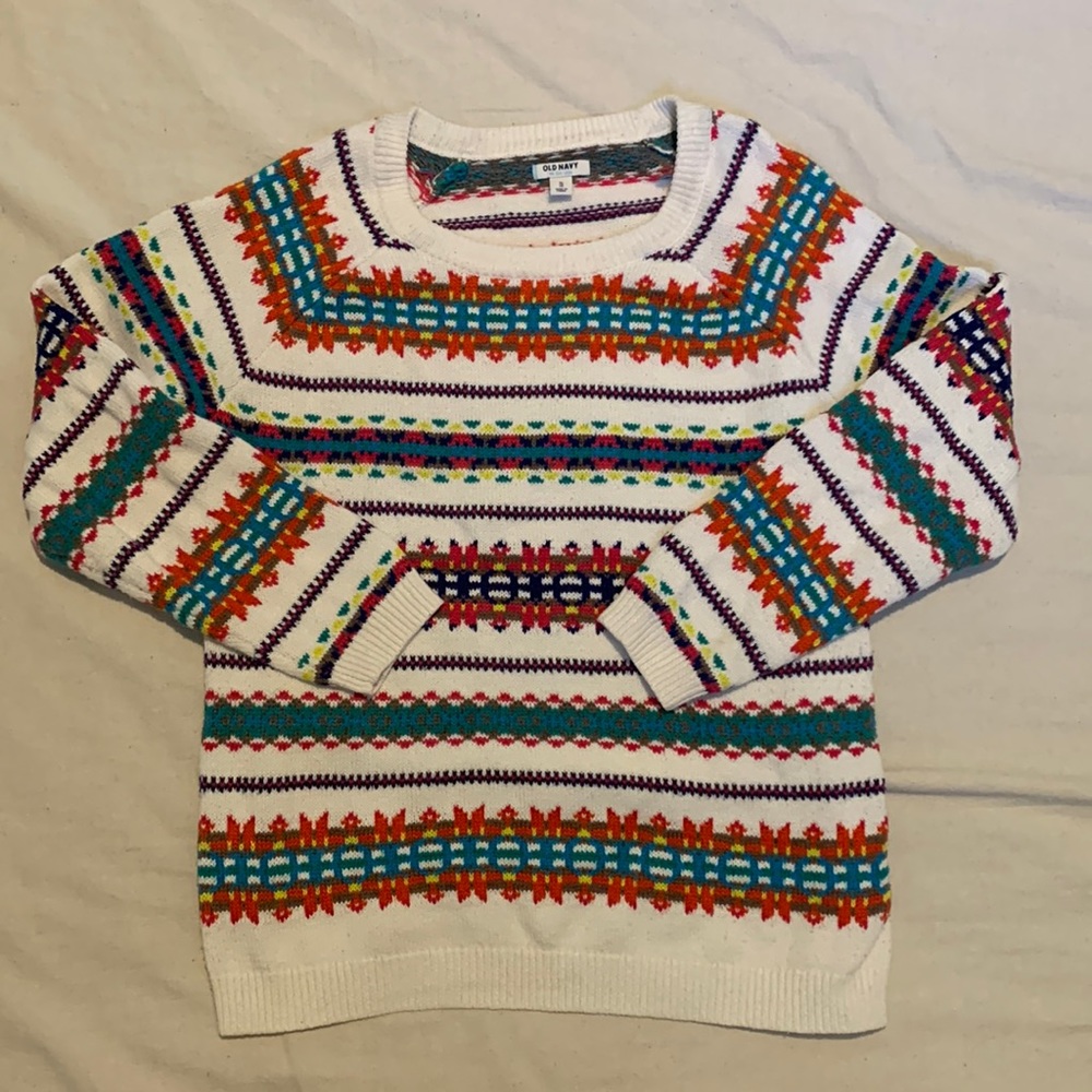 OLD NAVY multicolored Crew Neck Fair Isle Sweater XL